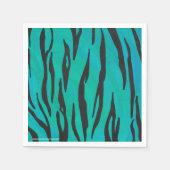 Tiger Black und Aquamarin Print Serviette (Vorderseite)
