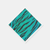 Tiger Black und Aquamarin Print Serviette (Ecke)