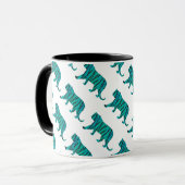 Tiger Black und Aquamarin Print Tasse (Vorderseite Links)