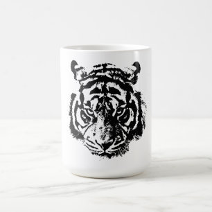 Tiger Black & White Pop Kunstmotivation Kaffeetasse