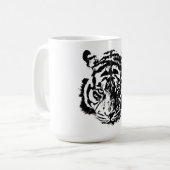Tiger Black & White Pop Kunstmotivation Kaffeetasse (Vorderseite Links)