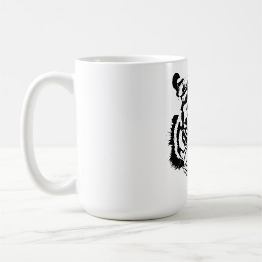 Tiger Black & White Pop Kunstmotivation Kaffeetasse (Links)