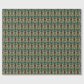 Tiger-Blätter: Wasserfarbiger Dschungel Nahtlos. Geschenkpapier (Flach)