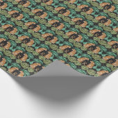 Tiger-Blätter: Wasserfarbiger Dschungel Nahtlos. Geschenkpapier (Ecke)