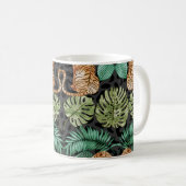 Tiger-Blätter: Wasserfarbiger Dschungel Nahtlos. Kaffeetasse (VorderseiteRechts)