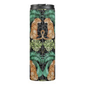 Tiger-Blätter: Wasserfarbiger Dschungel Nahtlos. Thermosbecher (Rückseite)