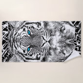 Tiger-blaue Augen-Dekor auf a Strandtuch (Vorderseite)