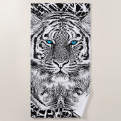 Tiger-blaue Augen-Dekor auf a Strandtuch (Vorderseite)