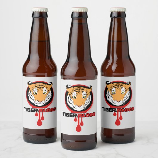 Tiger Blood-Logo Bierflaschenetikett (Flaschen)