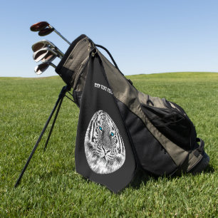 Tiger Blue Eyes Decor auf einem Golfhandtuch