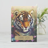 Tiger Blume Danke Karte (Stehend Vorderseite)