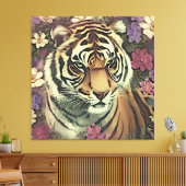 Tiger-Blume-Leinwand Leinwanddruck (Insitu (Wohnzimmer))