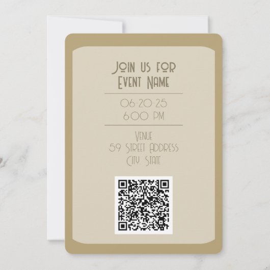 Tiger-Blume Save the Date Einladung QR-Code (Rückseite)