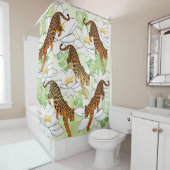 Tiger Blume Wasserfarbmuster Duschvorhang (Beispiel)