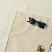 Tiger Boho Art-Porträt Strandtuch (Beispiel)