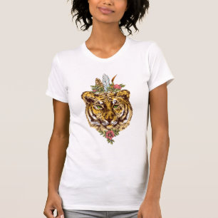 Tiger Boho Art-Porträt T-Shirt