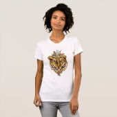 Tiger Boho Art-Porträt T-Shirt (Vorne ganz)