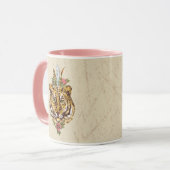 Tiger Boho Art-Porträt Tasse (Vorderseite Links)