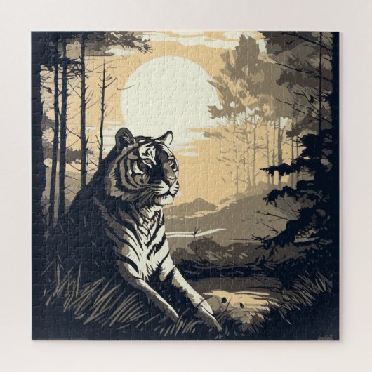 Tiger boho art puzzle (Vertikal)