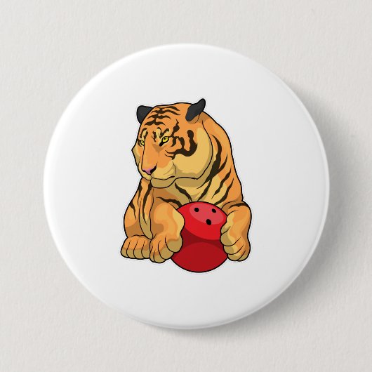 Tiger Bowling Bowling Button (Vorderseite)