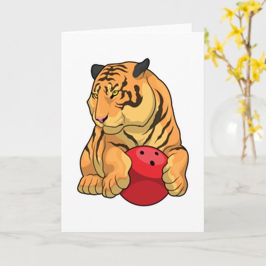 Tiger Bowling Bowling Karte (Gelbe Blume)