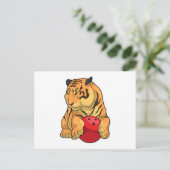 Tiger Bowling Bowlingkugel Postkarte (Stehend Vorderseite)