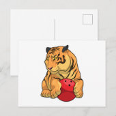 Tiger Bowling Bowlingkugel Postkarte (Vorne/Hinten)