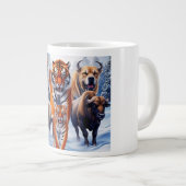 Tiger Buffalo Hund im Freien Jumbo-Tasse (Vorderseite Rechts)
