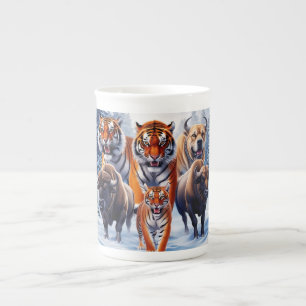 Tiger Buffalo Hund im Freien Porzellantasse