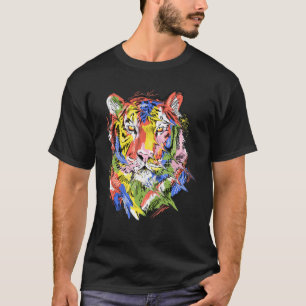 Tiger bunt tierische Kunsttierliebhaber tiger Tige T-Shirt