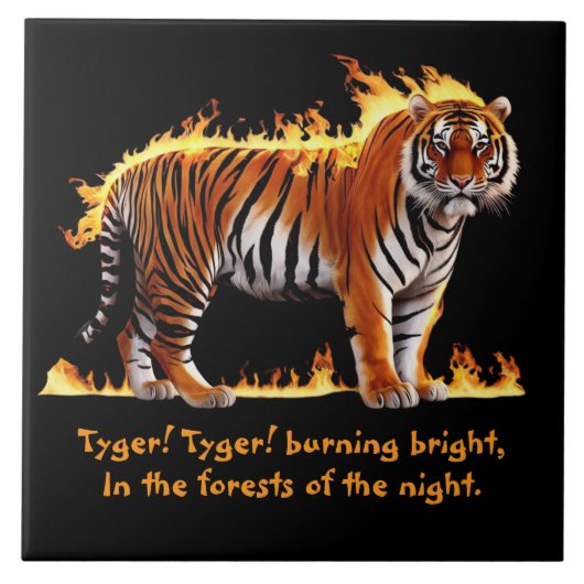 Tiger Burning Decorative Tile Fliese (Vorderseite)