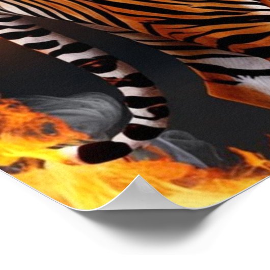 Tiger Burning Poster (Ecke)