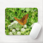 Tiger Butterfly auf weißer Blume Mousepad (Mit Mouse)