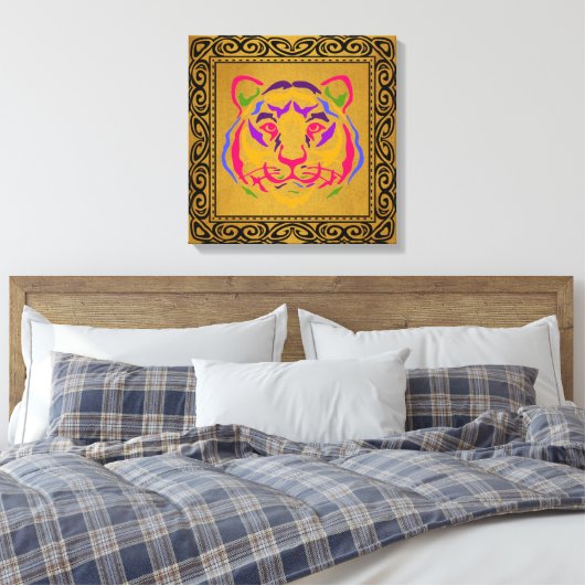 Tiger Canvas Print Leinwanddruck (Insitu (Schlafzimmer))