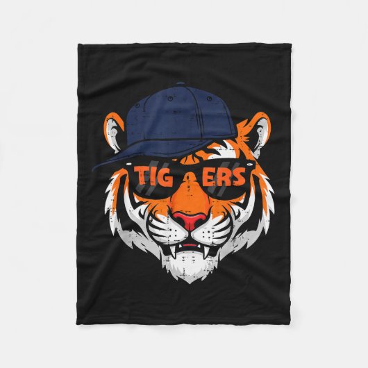 Tiger Cap Boys Youth Teen Kids Men Women Girls Fleecedecke (Vorderseite)