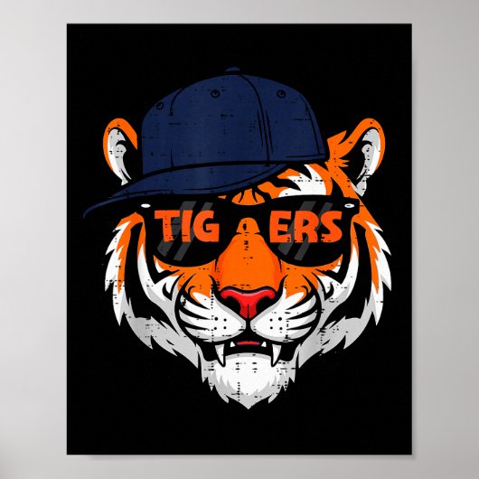 Tiger Cap Boys Youth Teen Kids Men Women Girls Poster (Vorne)