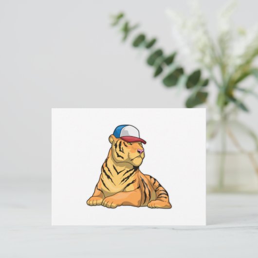 Tiger Cap Postkarte (Stehend Vorderseite)