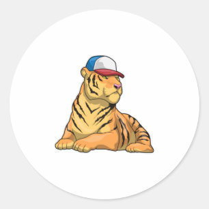 Tiger Cap Runder Aufkleber