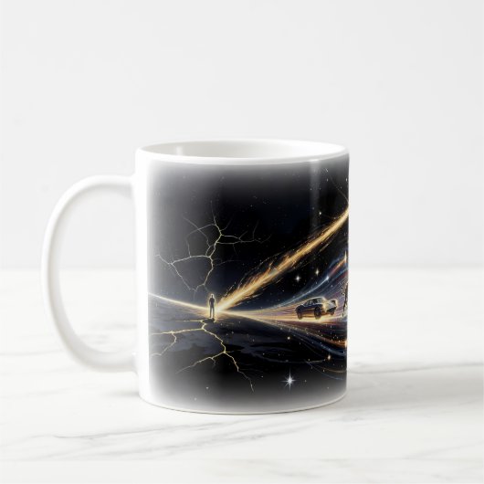 Tiger Car Cosmic Vortex Starfield Power Tasse (Links)