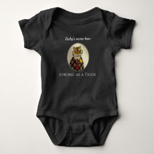 Tiger Cartoon Zeichnend in Anzug Kleidung Baby Bod Strampler