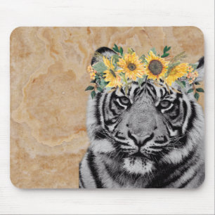 Tiger Cat Animal Sunfloves Boho Art Colorful Mousepad