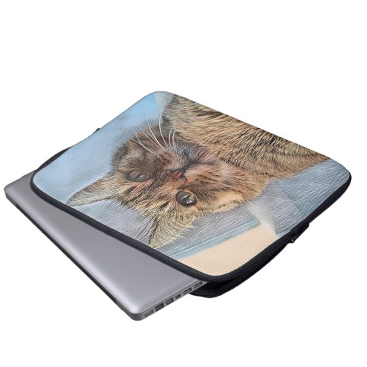 Tiger Cat Illustration Design Laptopschutzhülle (Vorne Knopf)