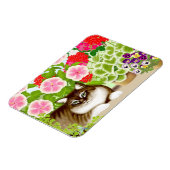 Tiger Cat in Patio Jungle Premium Magnet (Linke Seite)