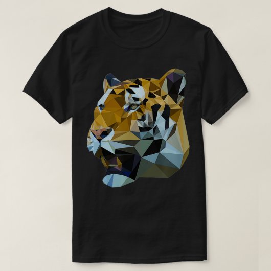 Tiger Cat Low Poly Artistic Design T-Shirt (Design vorne)