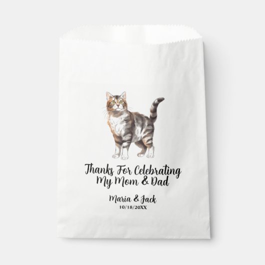 Tiger Cat Pet Hochzeit Vollfarbe Geschenktütchen (Vorderseite)