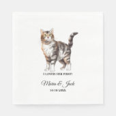 Tiger Cat Pet Hochzeit Vollfarbe Serviette (Vorderseite)