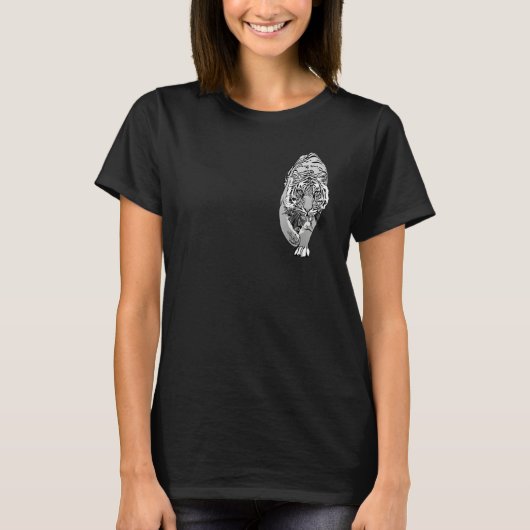 Tiger cat predator motif print graphic T-Shirt (Vorderseite)