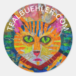 Tiger Cat Runder Aufkleber