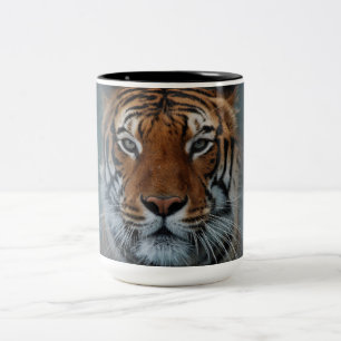 Tiger Cat Stripes Jungle Mist Animal Zweifarbige Tasse