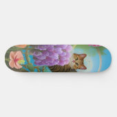 Tiger Cat und Lilac Bouquet Skateboard (Horizontal)